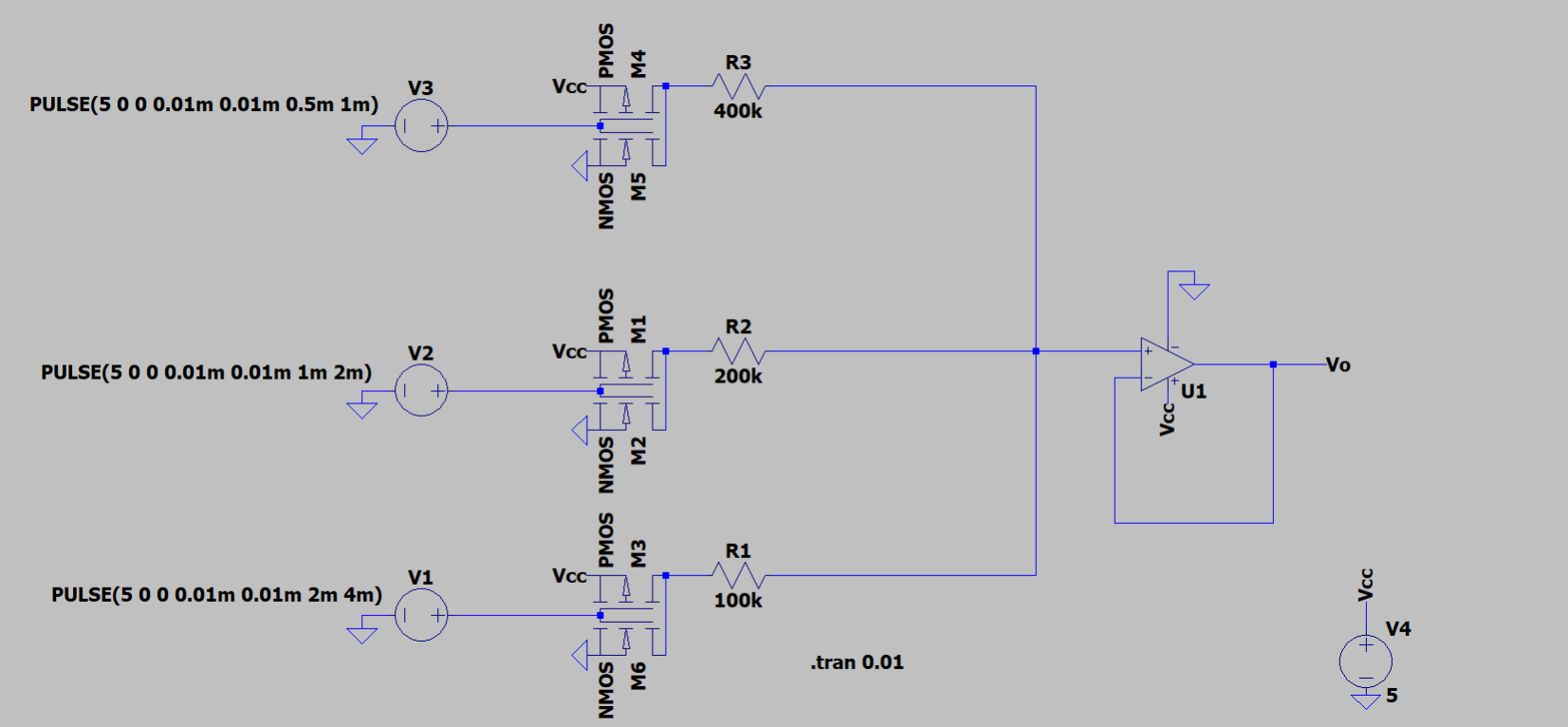 Simulation Schematic with 5 V Inputs (Figure 6)