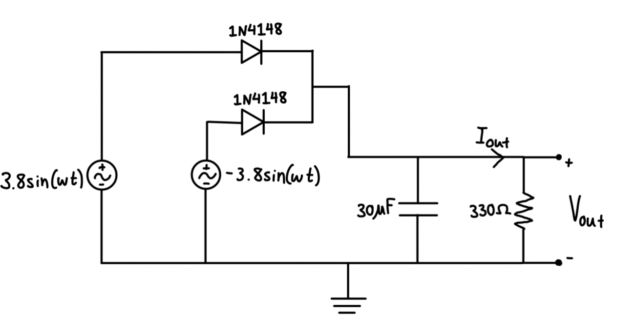 Circuit schematic with specific component values (Figure 5)