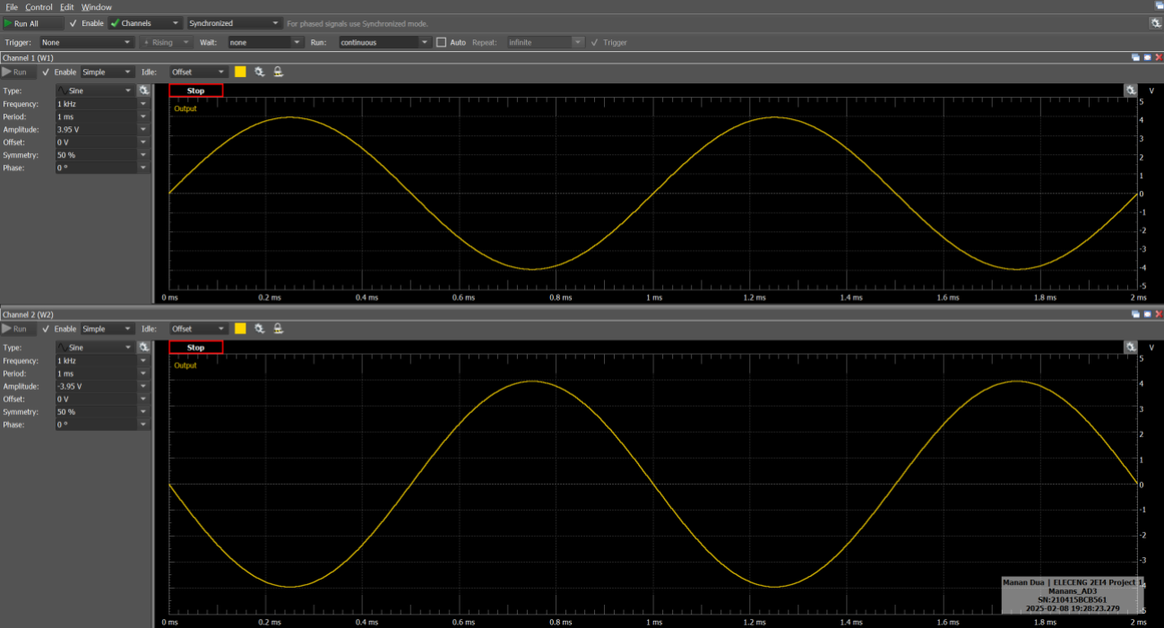 Modified waveform generator settings (Figure 7)