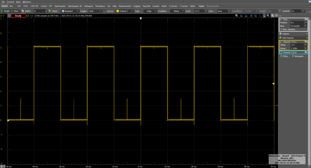 Oscilloscope Output of Pass Transistor XOR (Figure 13)